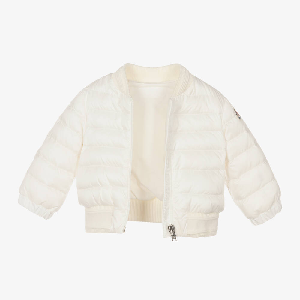 Moncler Enfant-Girls Ivory Down Quilted Jacket | Childrensalon Outlet