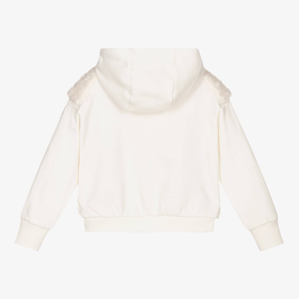 Moncler Enfant-جاكيت بناتي من الفرو العاجي النقي | Childrensalon Outlet