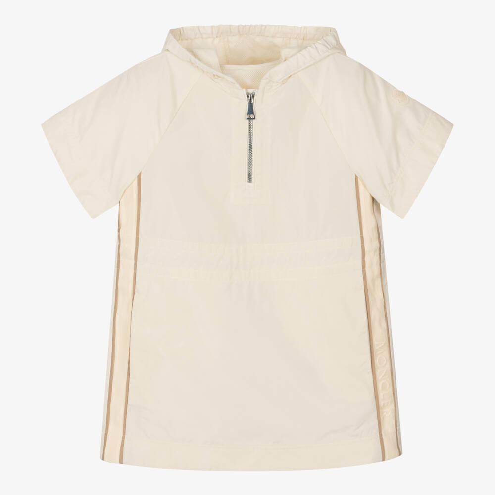 Moncler Enfant-فستان رياضي عاجي بغطاء رأس للبنات | Childrensalon Outlet