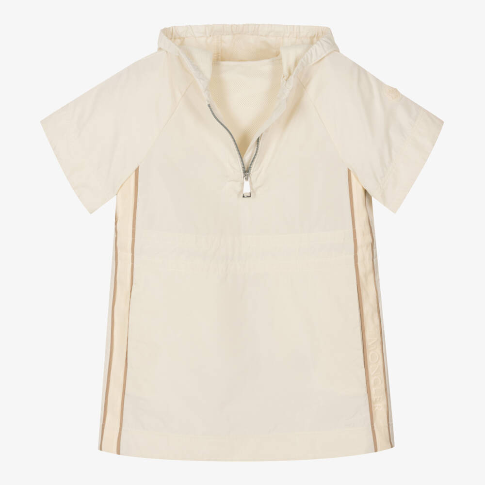 Moncler Enfant-فستان رياضي عاجي بغطاء رأس للبنات | Childrensalon Outlet