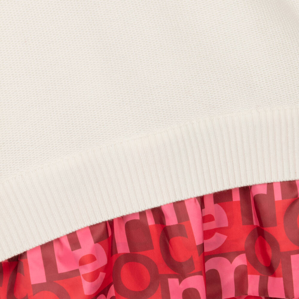 Moncler Enfant-Girls Ivory Knit Cotton Dress | Childrensalon Outlet