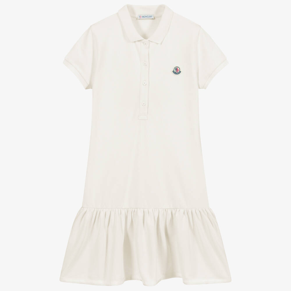 Moncler Enfant-Girls Ivory Piqué Polo Dress | Childrensalon Outlet