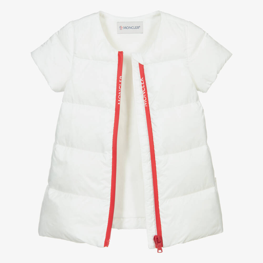 Moncler Enfant-Girls Ivory Quilted Down Dress | Childrensalon Outlet