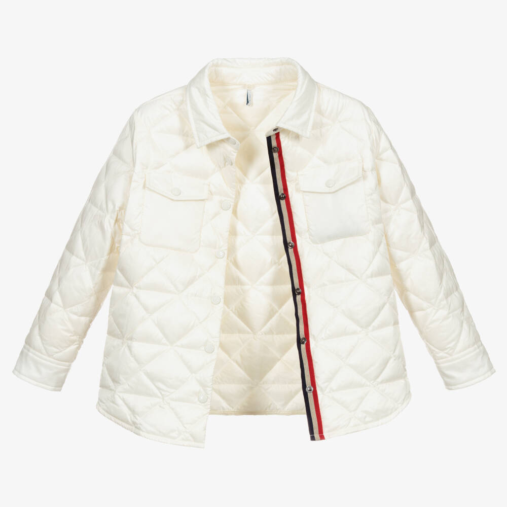 Moncler Enfant-Кремовая стеганая куртка для девочек | Childrensalon Outlet