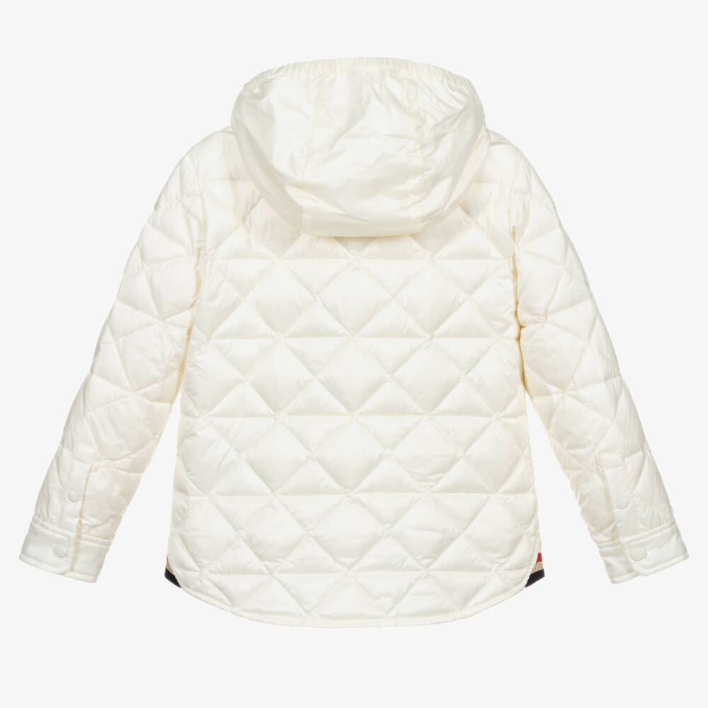 Moncler Enfant-Кремовая стеганая куртка для девочек | Childrensalon Outlet