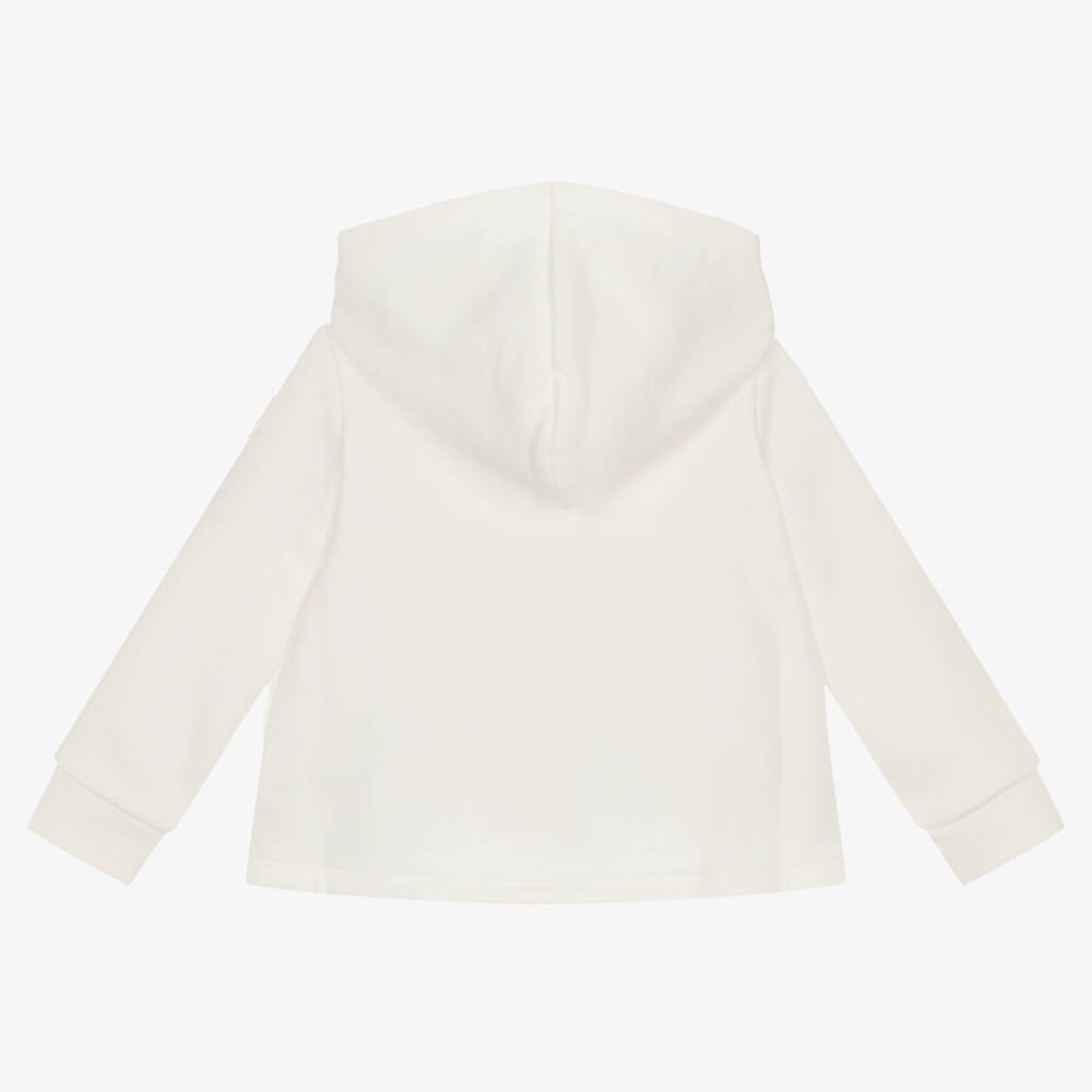 Moncler Enfant-Girls Ivory Quilted Hoodie Top | Childrensalon Outlet
