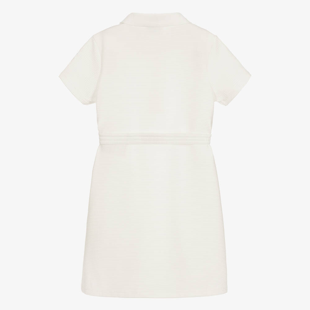Moncler Enfant-فستان بولو عاجي مضلع للبنات | Childrensalon Outlet