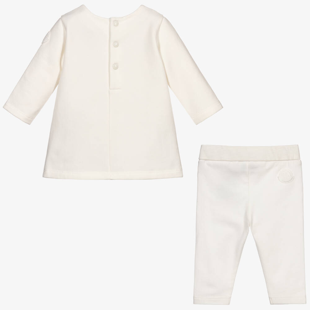 Moncler Enfant-Girls Ivory Silver Tunic Leggings | Childrensalon Outlet