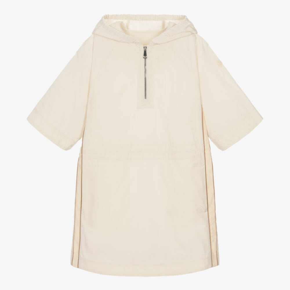 Moncler Enfant-فستان عاجي للبنات بتفاصيل شريطية | Childrensalon Outlet