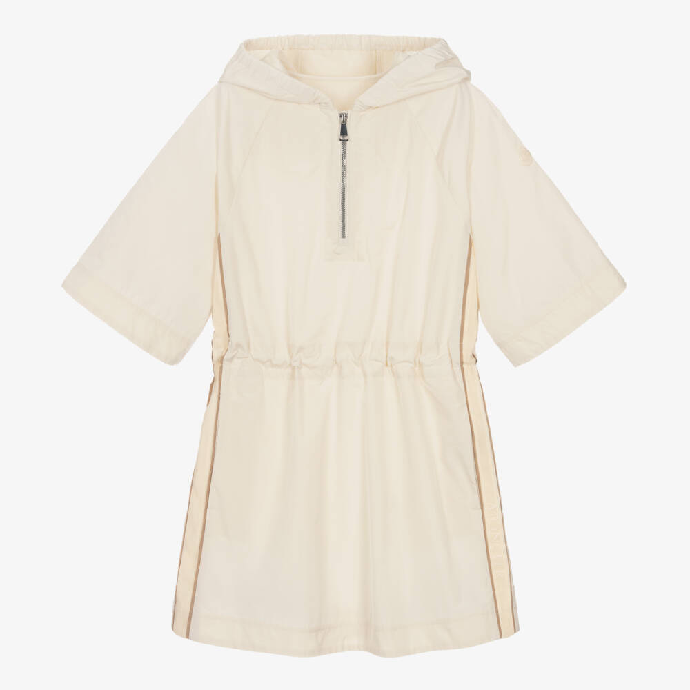 Moncler Enfant-فستان عاجي للبنات بتفاصيل شريطية | Childrensalon Outlet