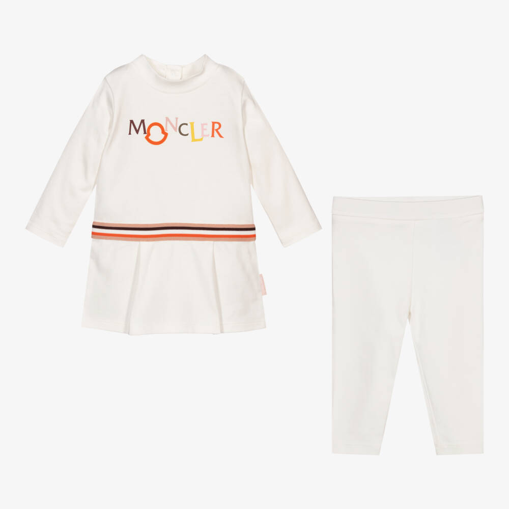 Moncler Enfant-Girls Ivory Tunic Leggings Set | Childrensalon Outlet