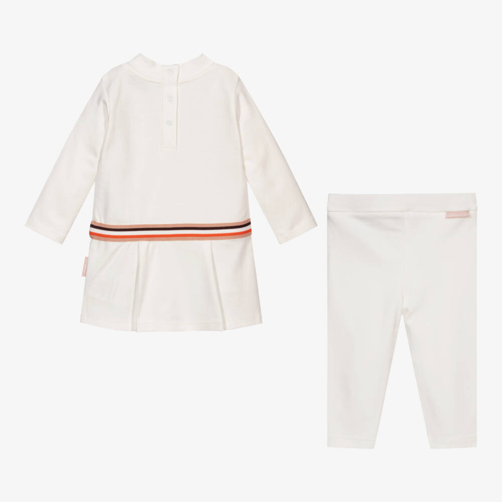 Moncler Enfant-Girls Ivory Tunic Leggings Set | Childrensalon Outlet