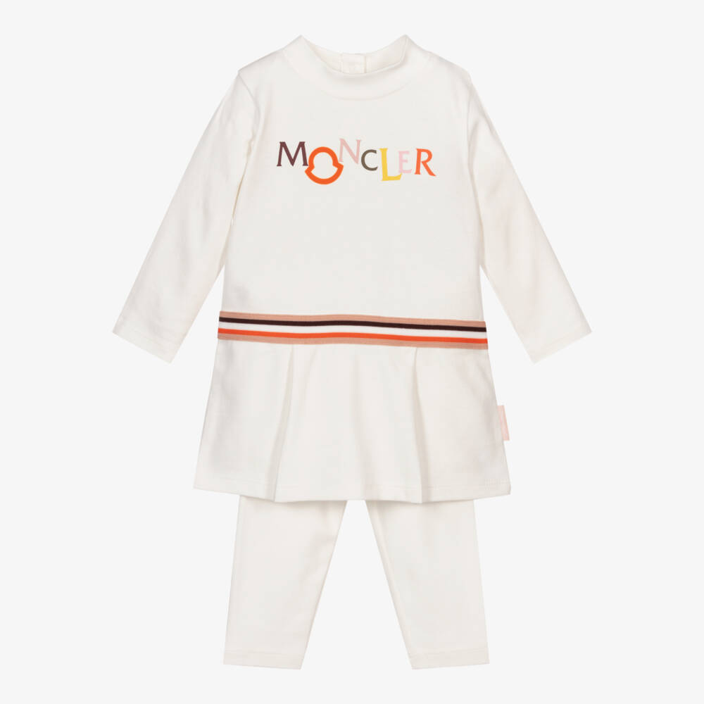 Moncler Enfant-Girls Ivory Tunic Leggings Set | Childrensalon Outlet