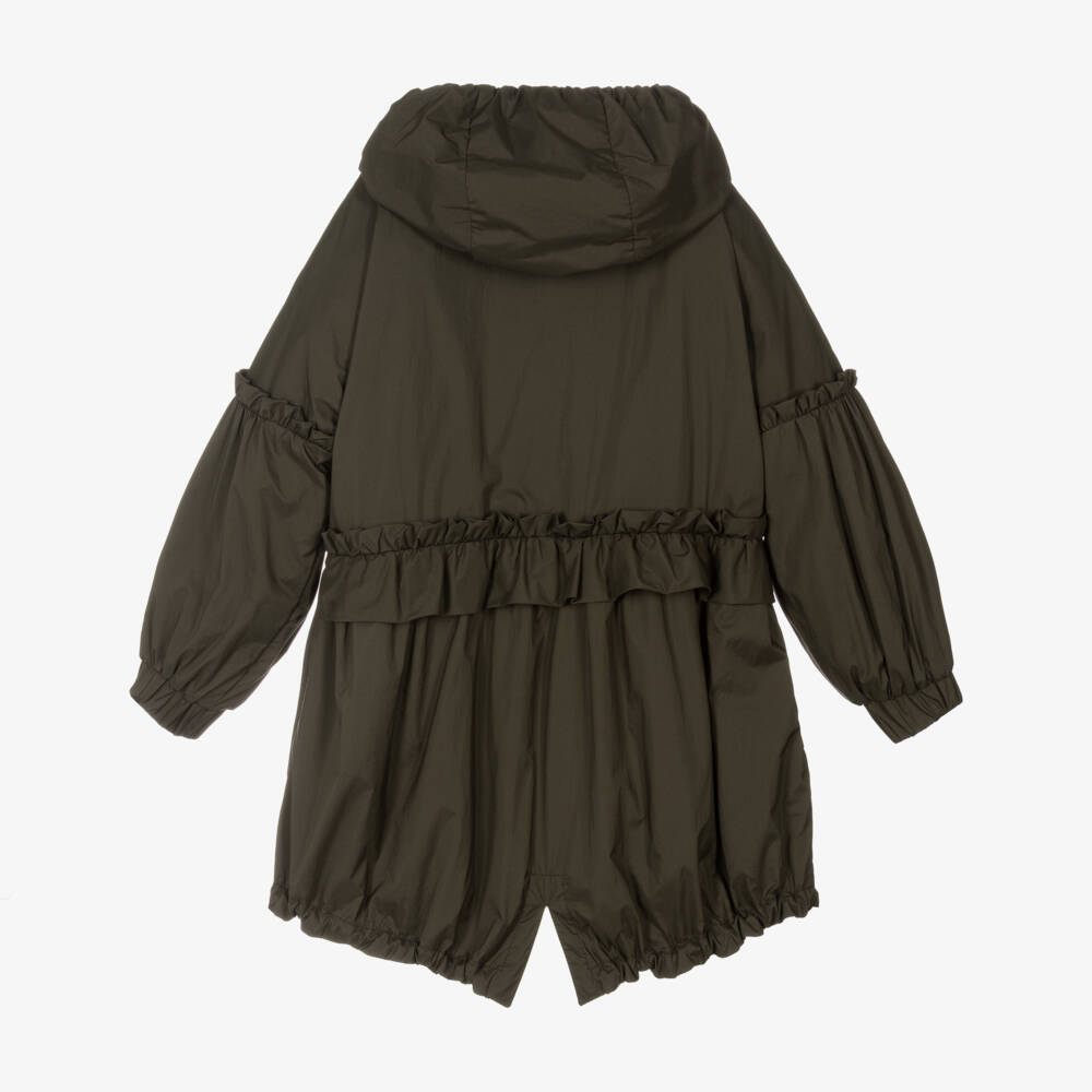 Moncler Enfant-معطف باركا كاكي بغطاء للرأس للبنات | Childrensalon Outlet