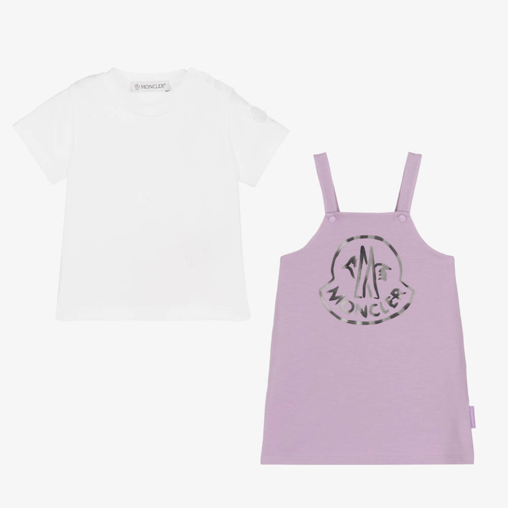 Moncler Enfant-Лавандовое хлопковое платье для девочек | Childrensalon Outlet