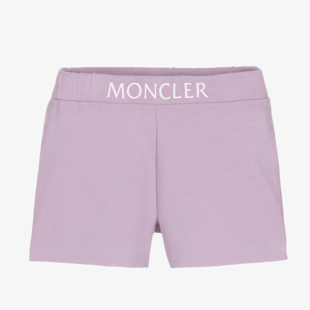 Moncler Enfant-Girls Lilac Cotton Logo Shorts | Childrensalon Outlet