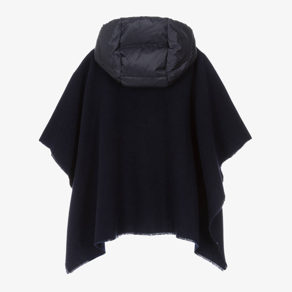Moncler Enfant-عباءة صوفية وناعمة للفتيات بلون منتصف الليل | Childrensalon Outlet