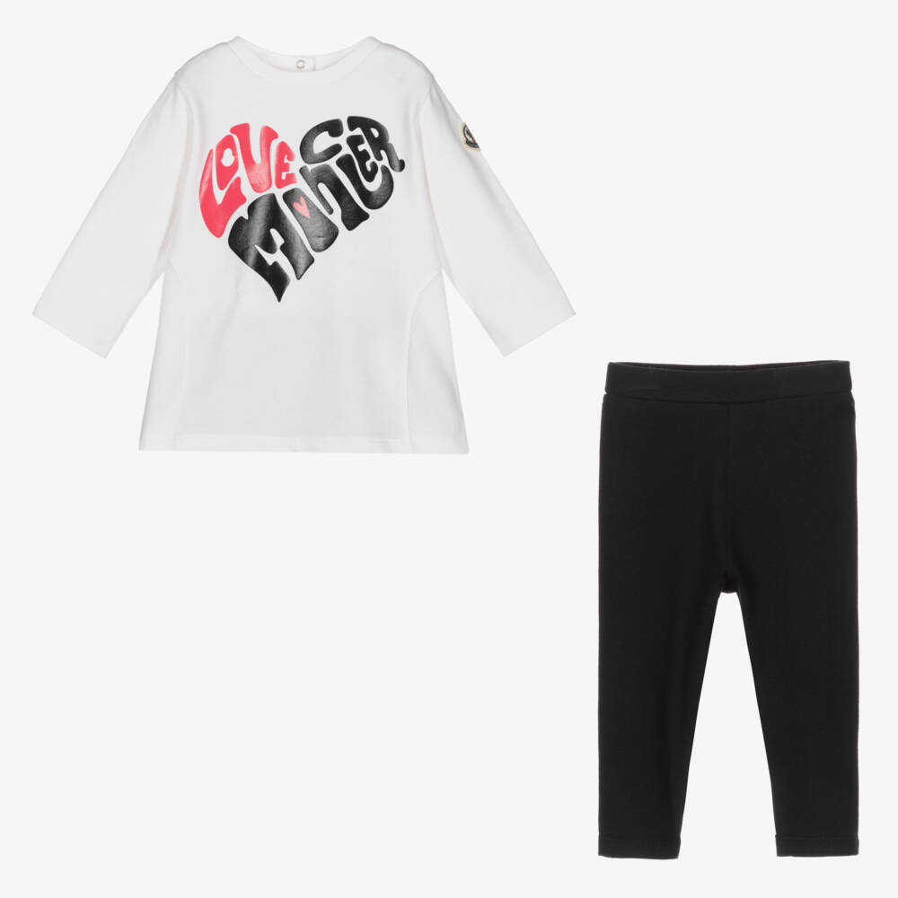 Moncler Enfant-Комплект синих и белых леггинсов для девочек | Childrensalon Outlet