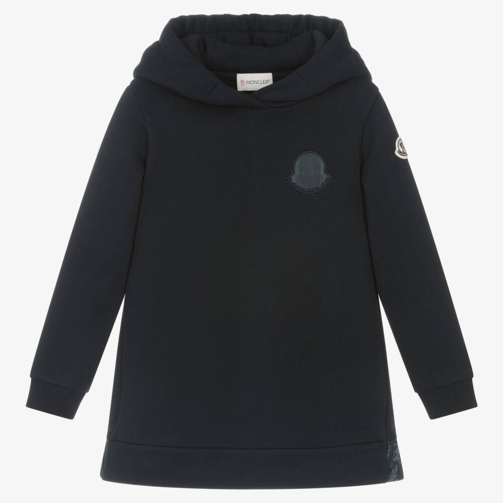 Moncler Enfant-فستان هودي قطني أزرق للبنات | Childrensalon Outlet