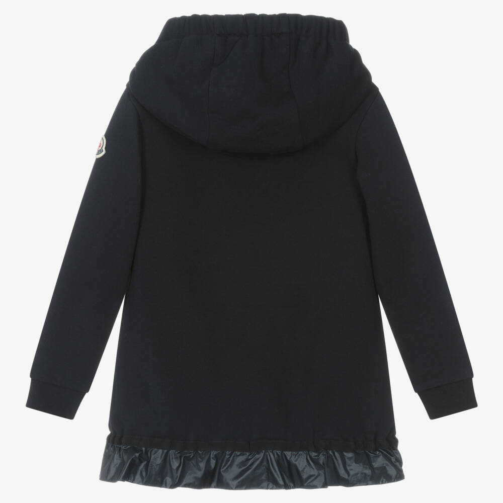Moncler Enfant-فستان هودي قطني أزرق للبنات | Childrensalon Outlet