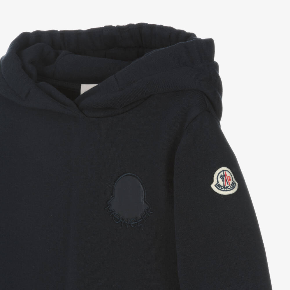 Moncler Enfant-فستان هودي قطني أزرق للبنات | Childrensalon Outlet