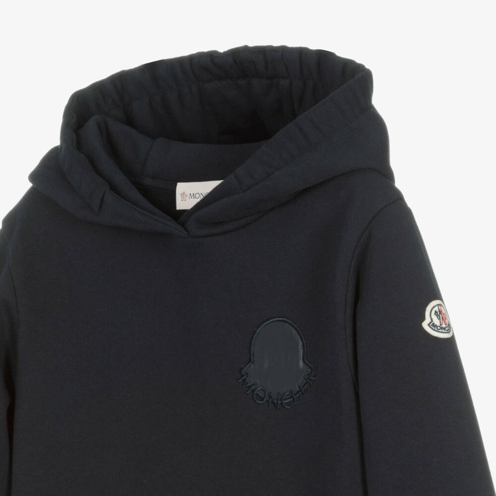 Moncler Enfant-Girls Navy Cotton Hoodie Dress | Childrensalon Outlet