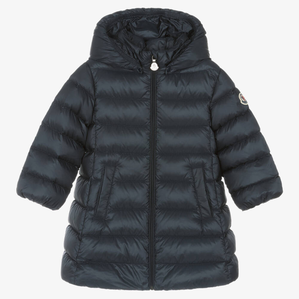 Moncler Enfant-Girls Navy Down Puffer Coat | Childrensalon Outlet