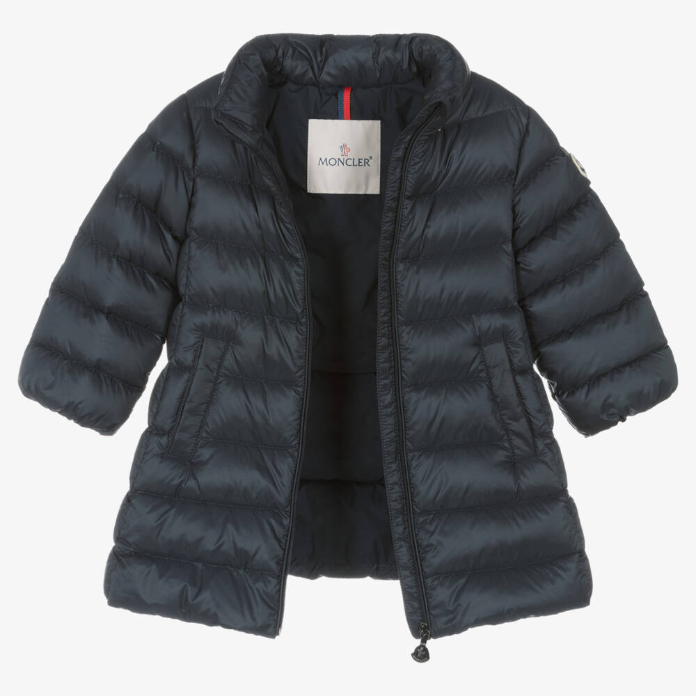 Moncler Enfant-Girls Navy Down Puffer Coat | Childrensalon Outlet