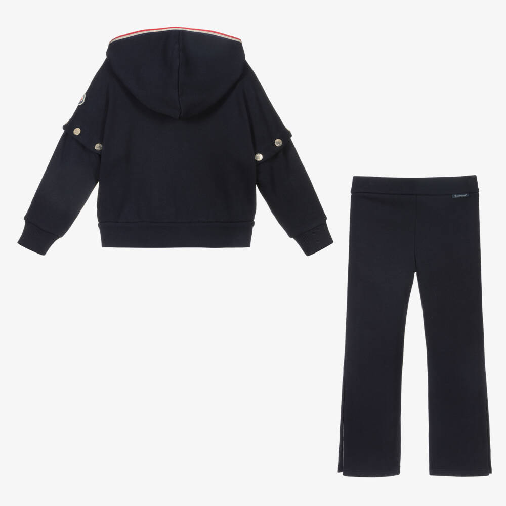 Moncler Enfant-Girls Navy Hooded Tracksuit Set | Childrensalon Outlet
