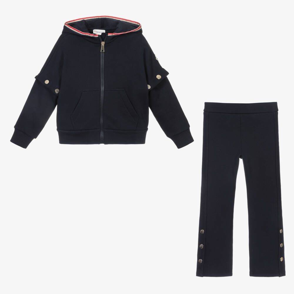 Moncler Enfant-Girls Navy Hooded Tracksuit Set | Childrensalon Outlet