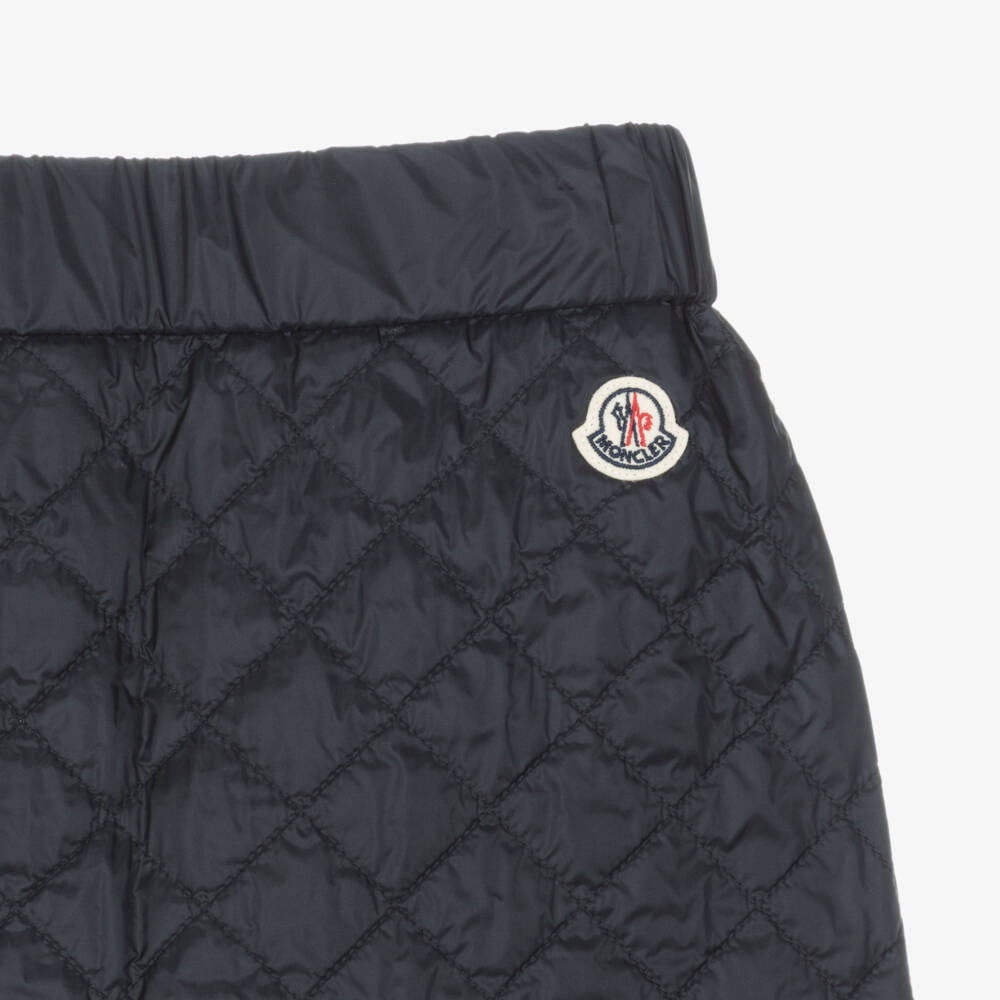 Moncler Enfant-Girls Navy Quilted A-Line Skirt | Childrensalon Outlet