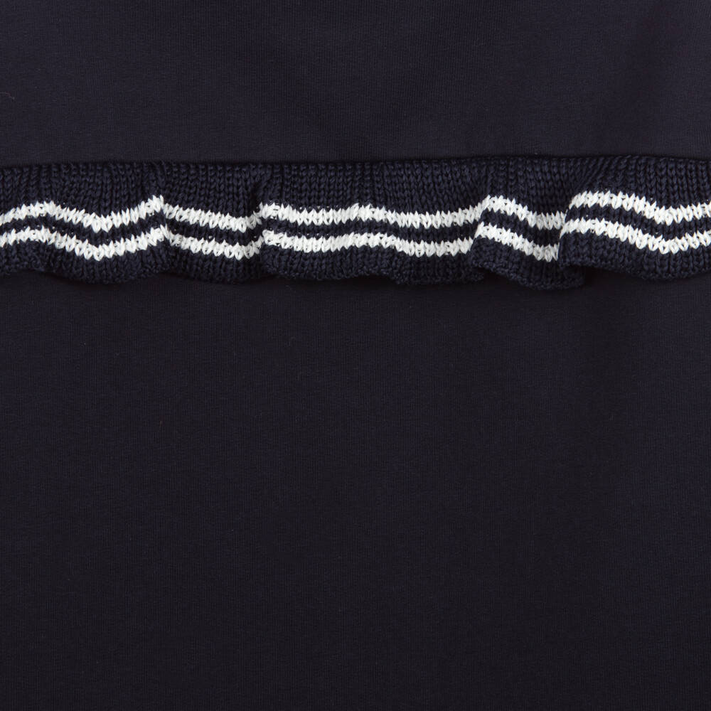 Moncler Enfant-Платье-свитер с рюшами синее для девочек | Childrensalon Outlet