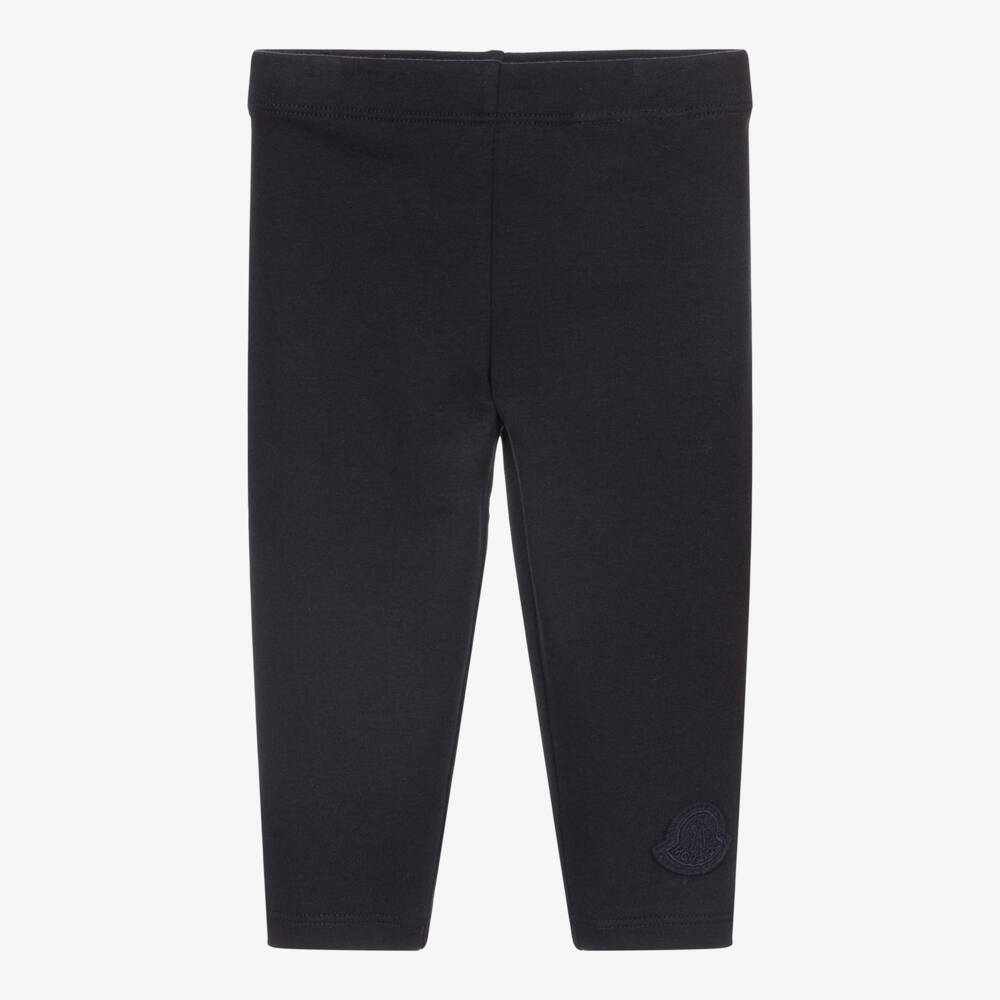Moncler Enfant-Girls Navy Soft Cotton Leggings | Childrensalon Outlet