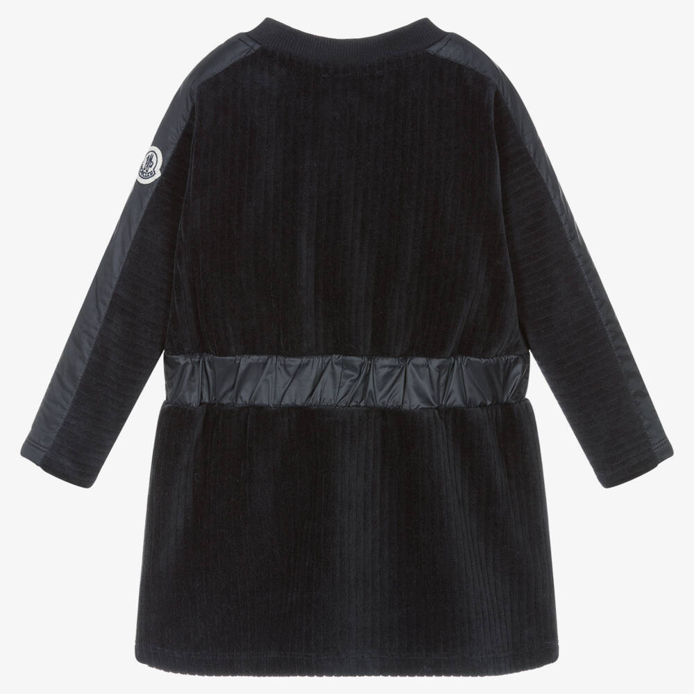 Moncler Enfant-Girls Navy Velvet Corduroy Dress | Childrensalon Outlet