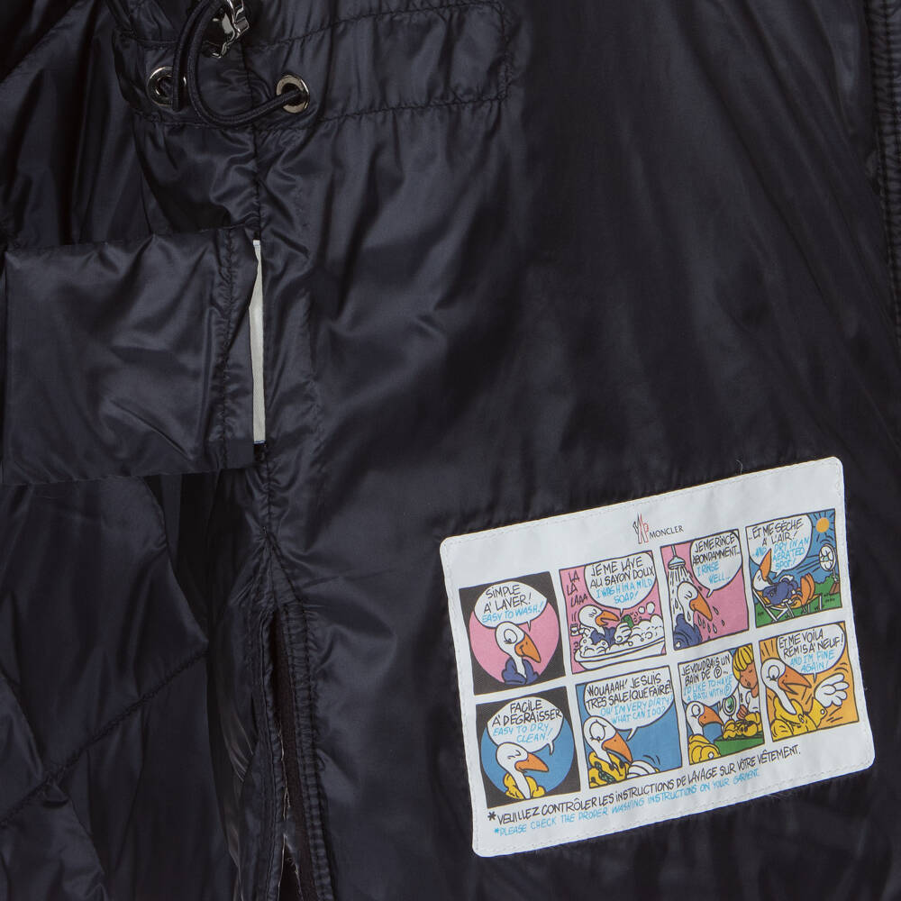 Moncler Enfant-Girls Navy Wool & Down Coat | Childrensalon Outlet