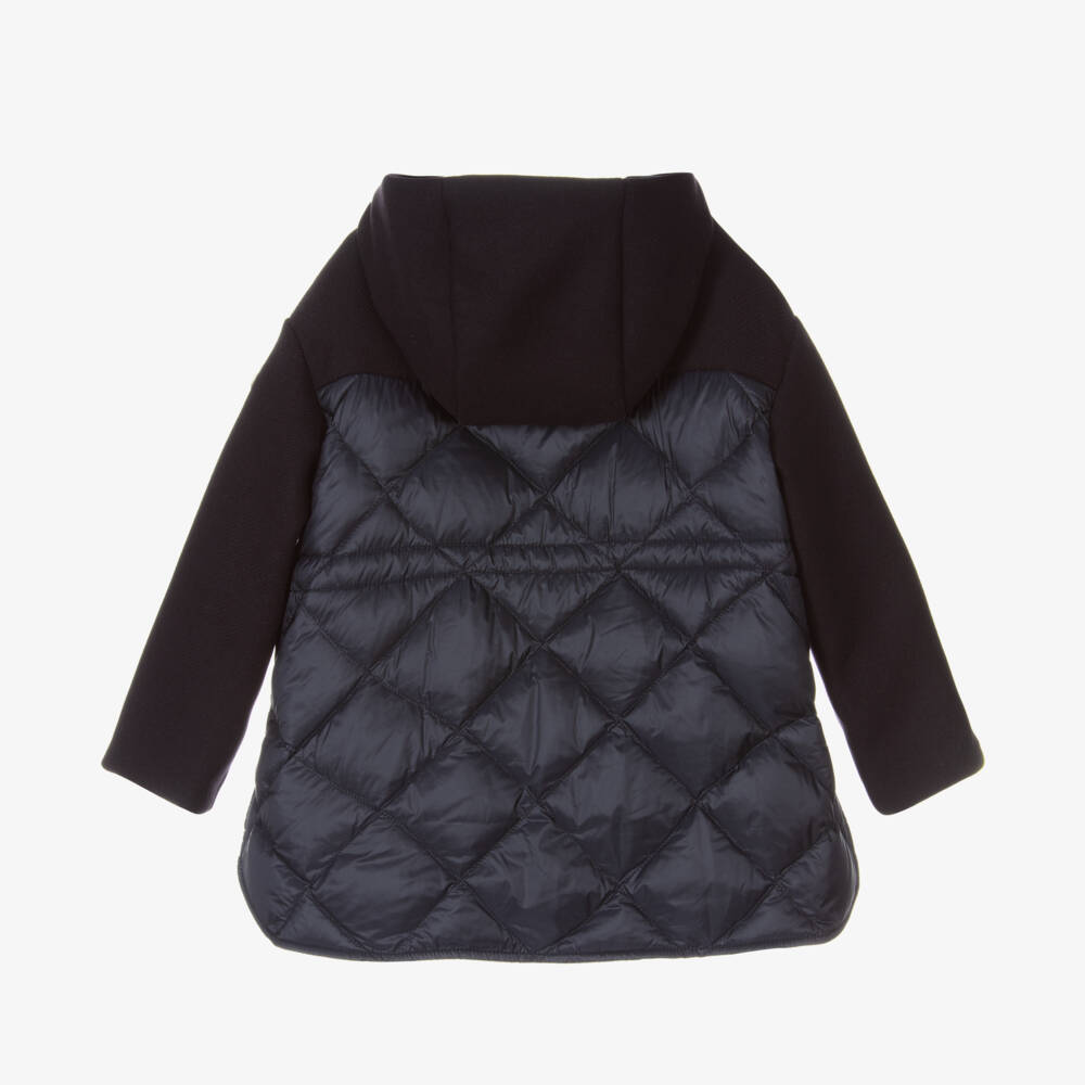 Moncler Enfant-Girls Navy Wool & Down Coat | Childrensalon Outlet