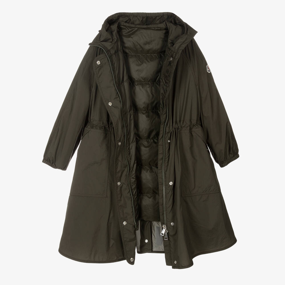 Moncler Enfant-Girls Olive Down Parka Coat | Childrensalon Outlet