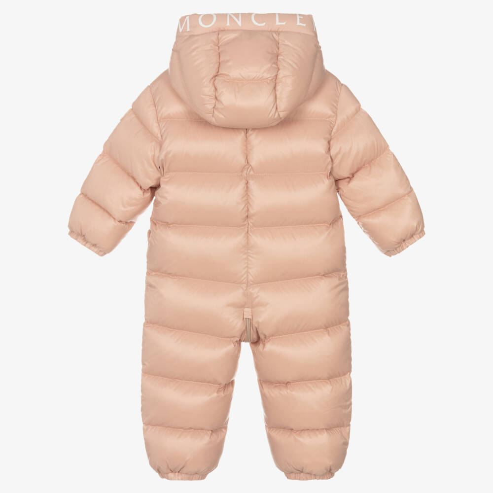 Moncler Enfant-Girls Pale Pink Down Snowsuit | Childrensalon Outlet