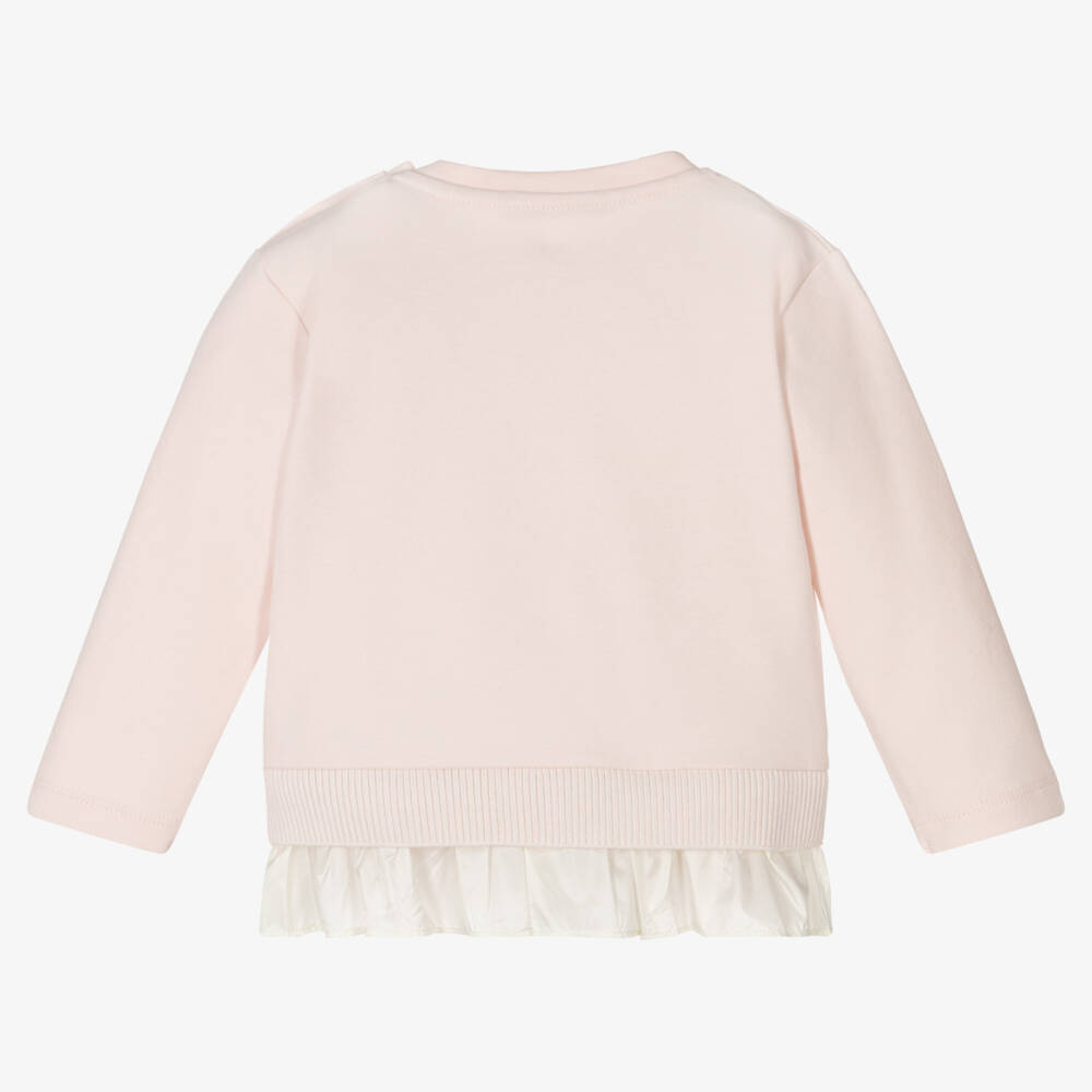 Moncler Enfant-بلوزة وردية شاحبة للبنات مع كشكش | Childrensalon Outlet