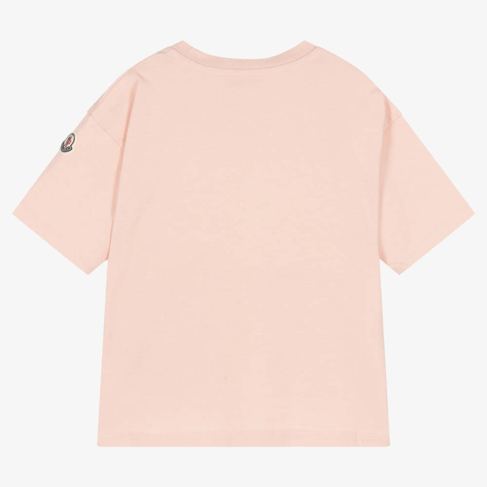 Moncler Enfant-Girls Pastel Pink Cotton Tee | Childrensalon Outlet