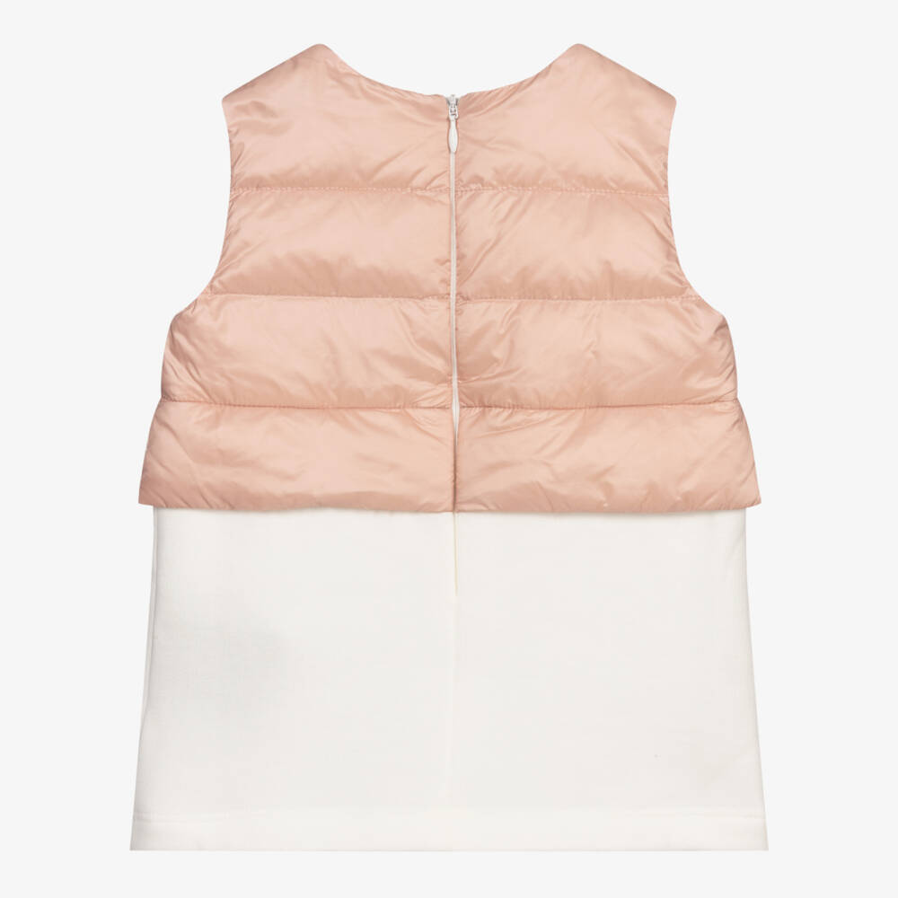 Moncler Enfant-فستان مبطن وردي وعاجي للبنات | Childrensalon Outlet