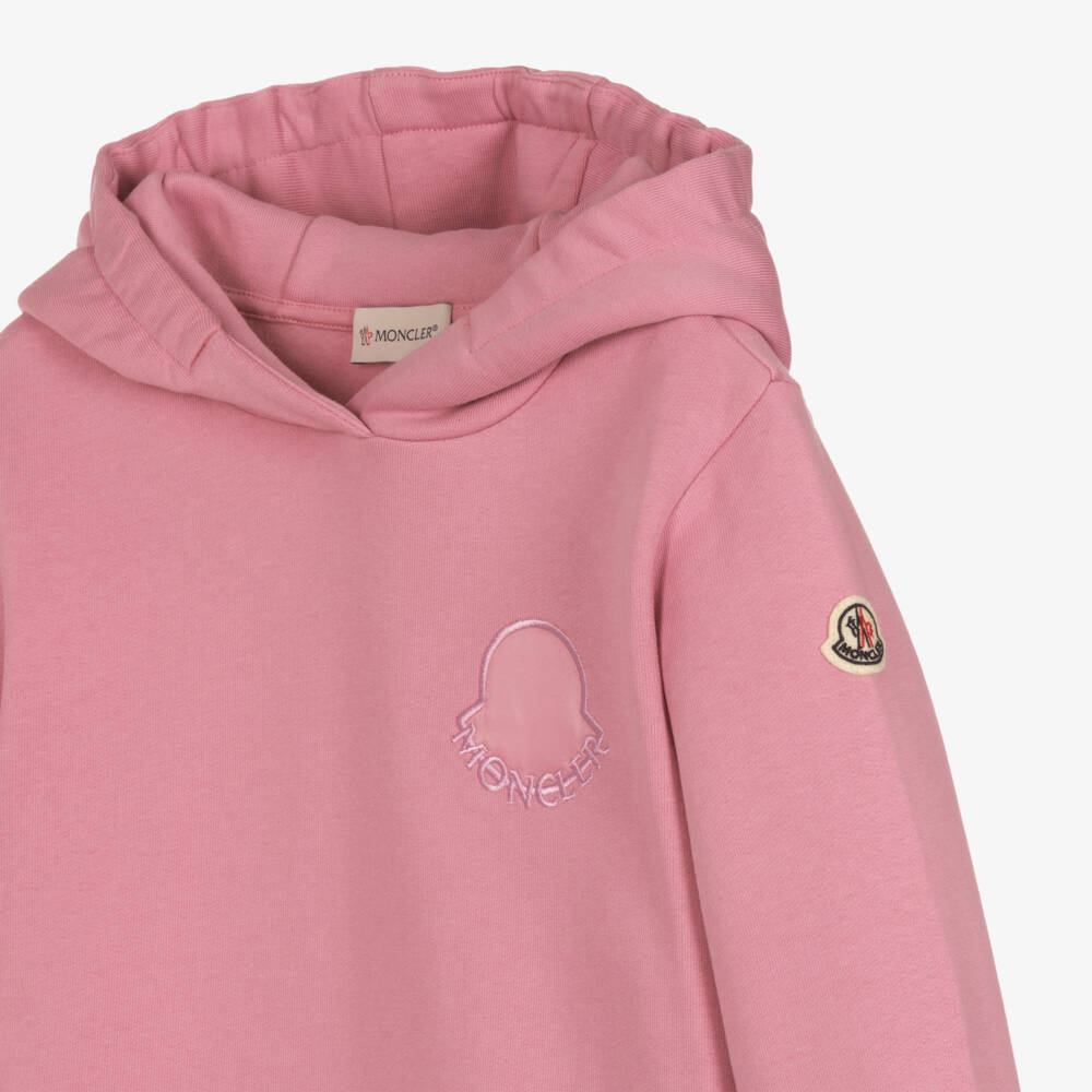 Moncler Enfant-Girls Pink Cotton Hoodie Dress | Childrensalon Outlet