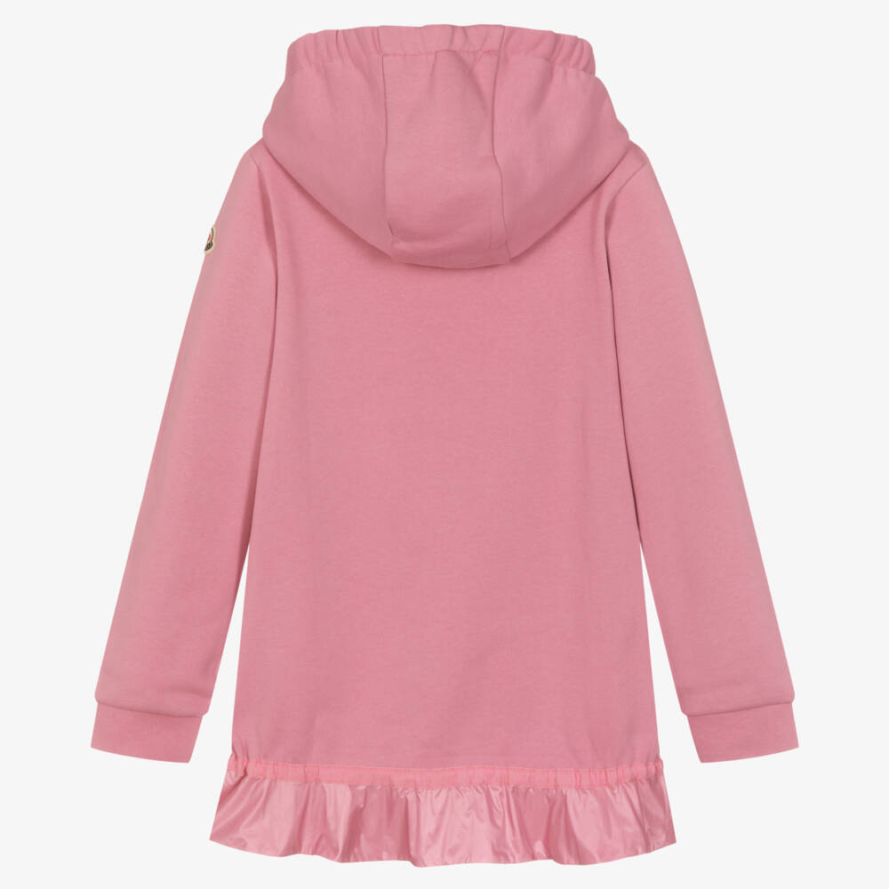 Moncler Enfant-Girls Pink Cotton Hoodie Dress | Childrensalon Outlet