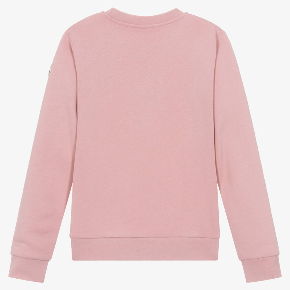 Moncler Enfant-Girls Pink Cotton Logo Sweatshirt | Childrensalon Outlet