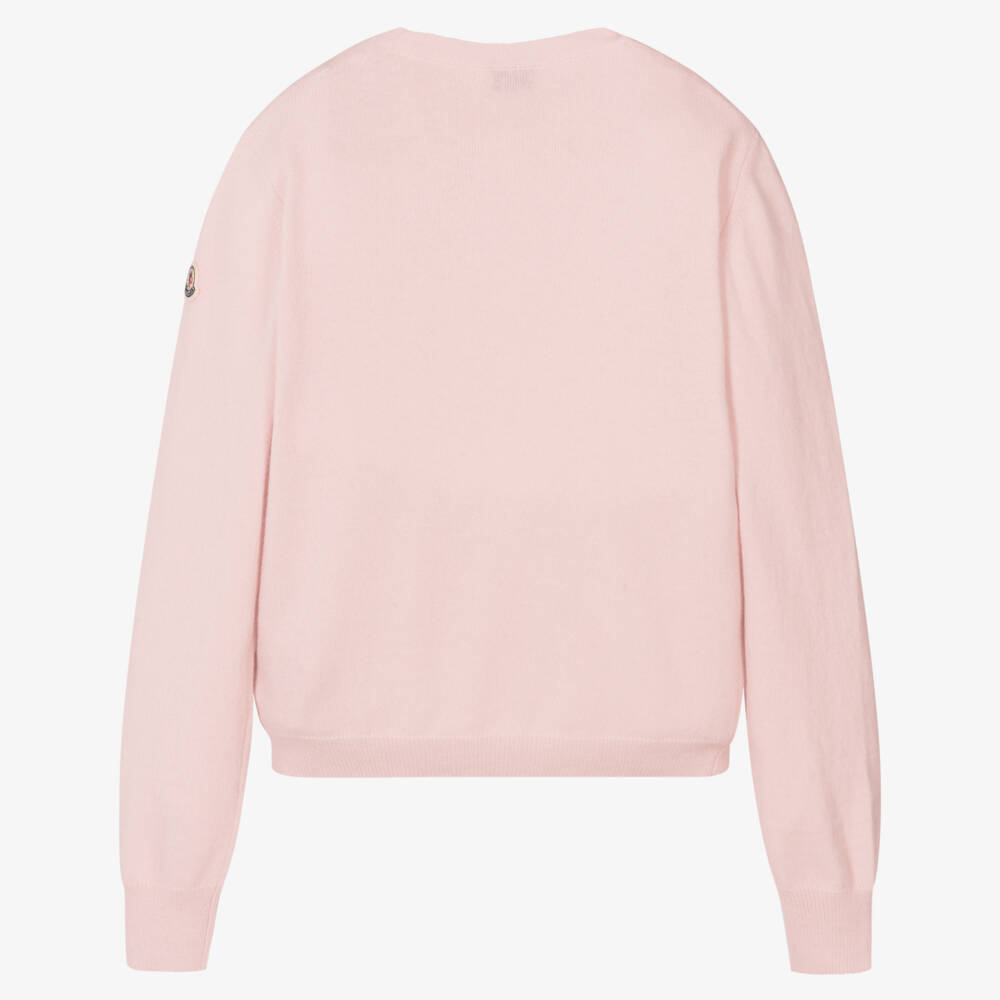 Moncler Enfant-كنزة صوف وردية براقة للبنات | Childrensalon Outlet