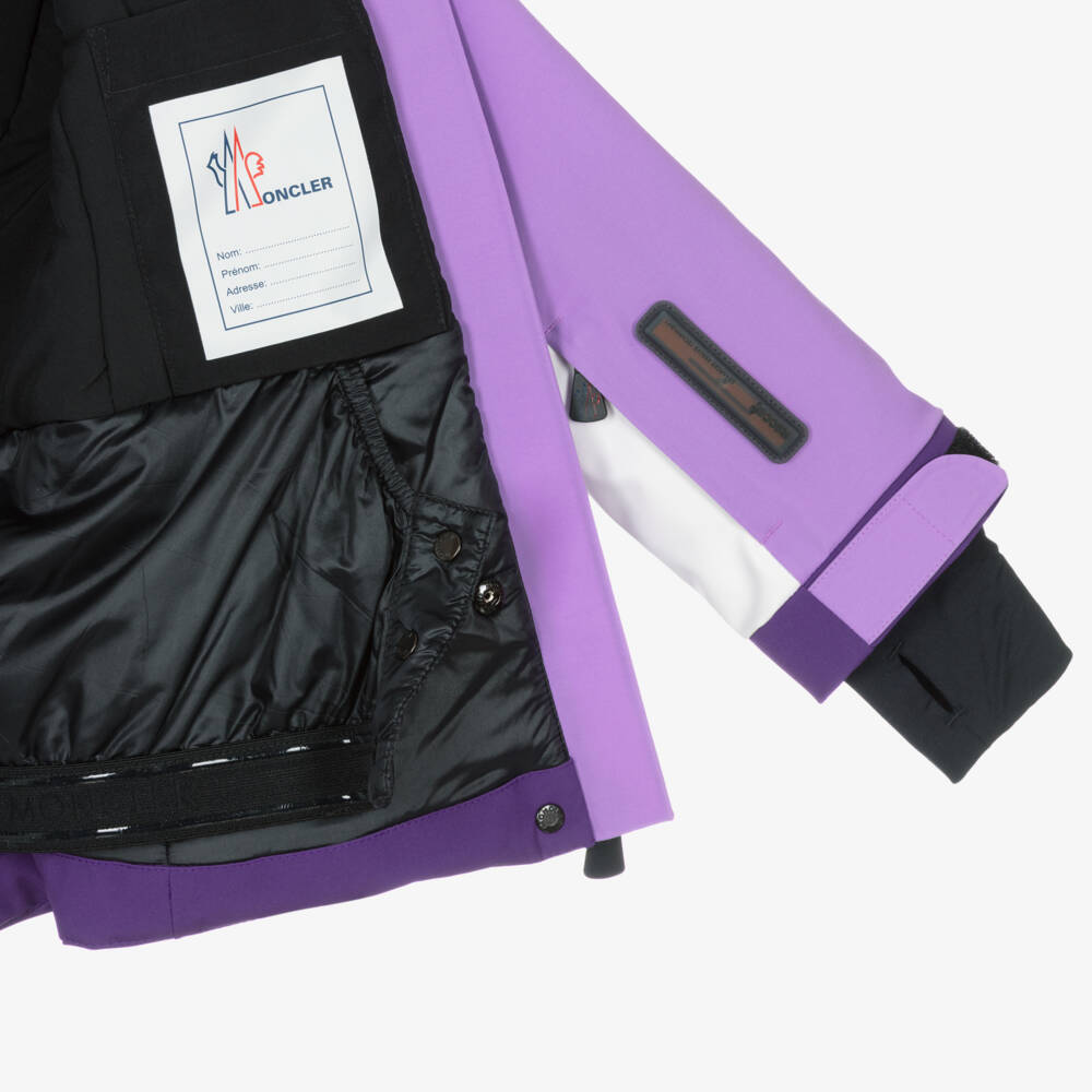 Moncler Enfant-Girls Purple Belted Ski Jacket | Childrensalon Outlet
