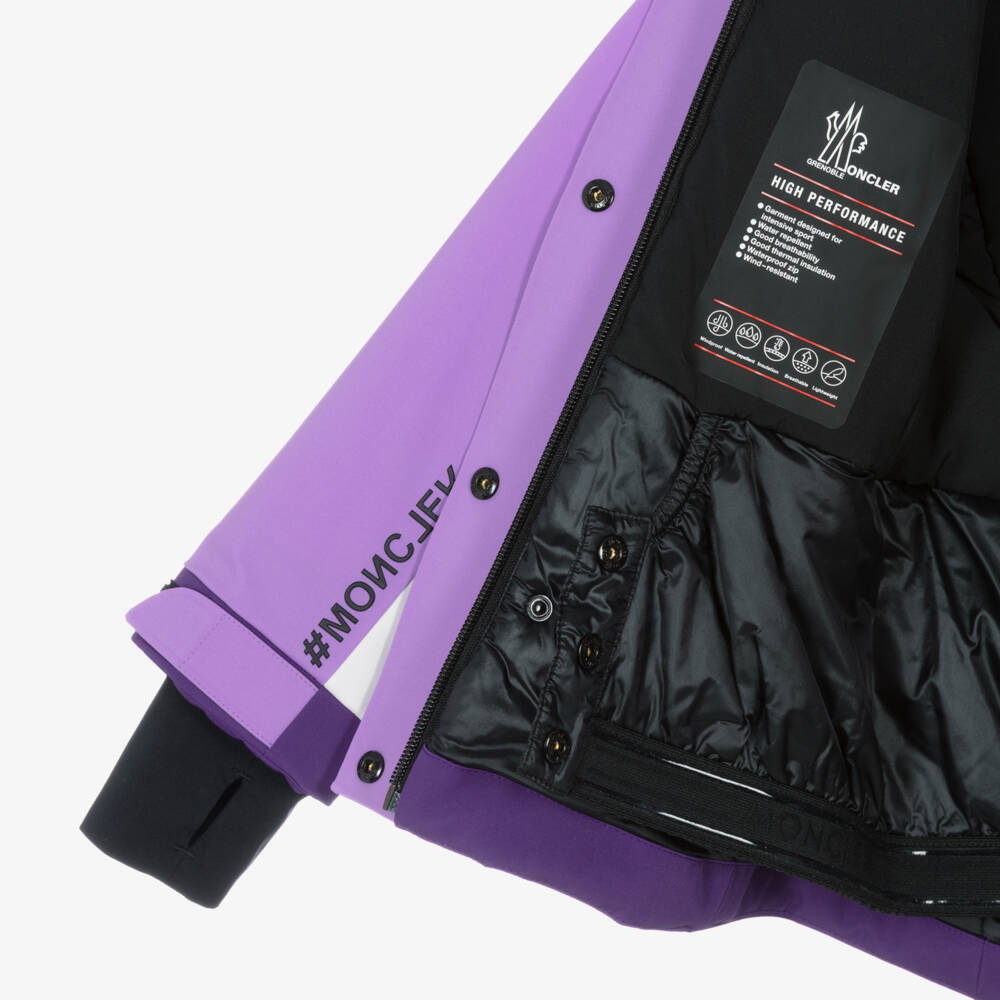 Moncler Enfant-Girls Purple Belted Ski Jacket | Childrensalon Outlet