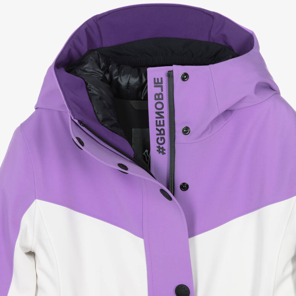 Moncler Enfant-Girls Purple Belted Ski Jacket | Childrensalon Outlet