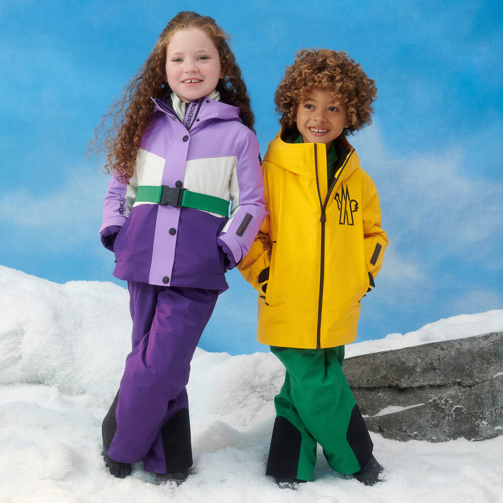 Moncler Enfant-Girls Purple Belted Ski Jacket | Childrensalon Outlet