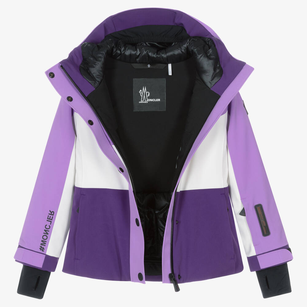 Moncler Enfant-Girls Purple Belted Ski Jacket | Childrensalon Outlet